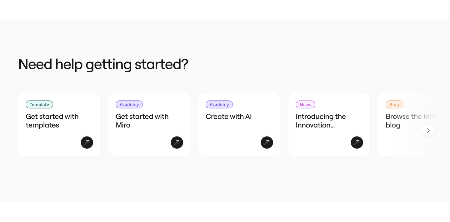 CTA section example from Miro