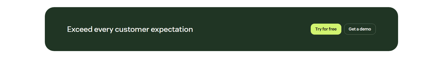 CTA section example from Zendesk