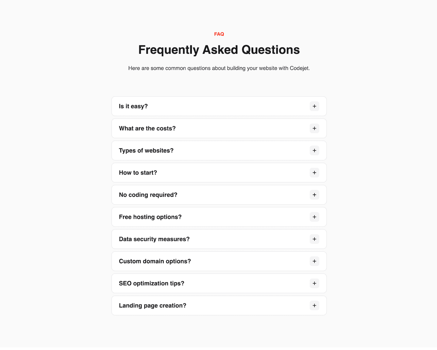 Codejet Faq