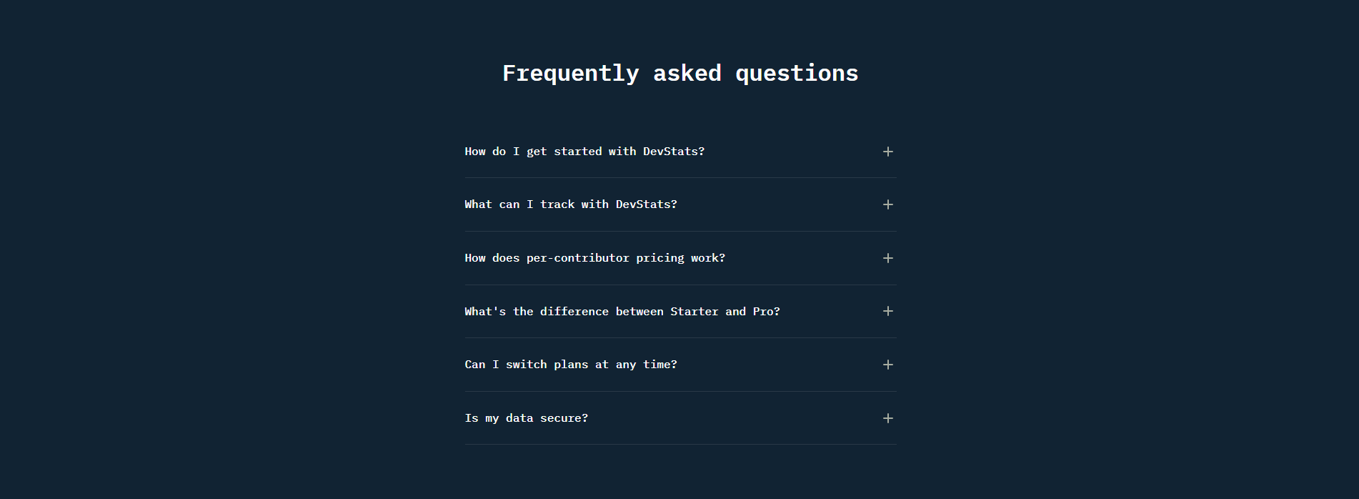 DevStats Faq