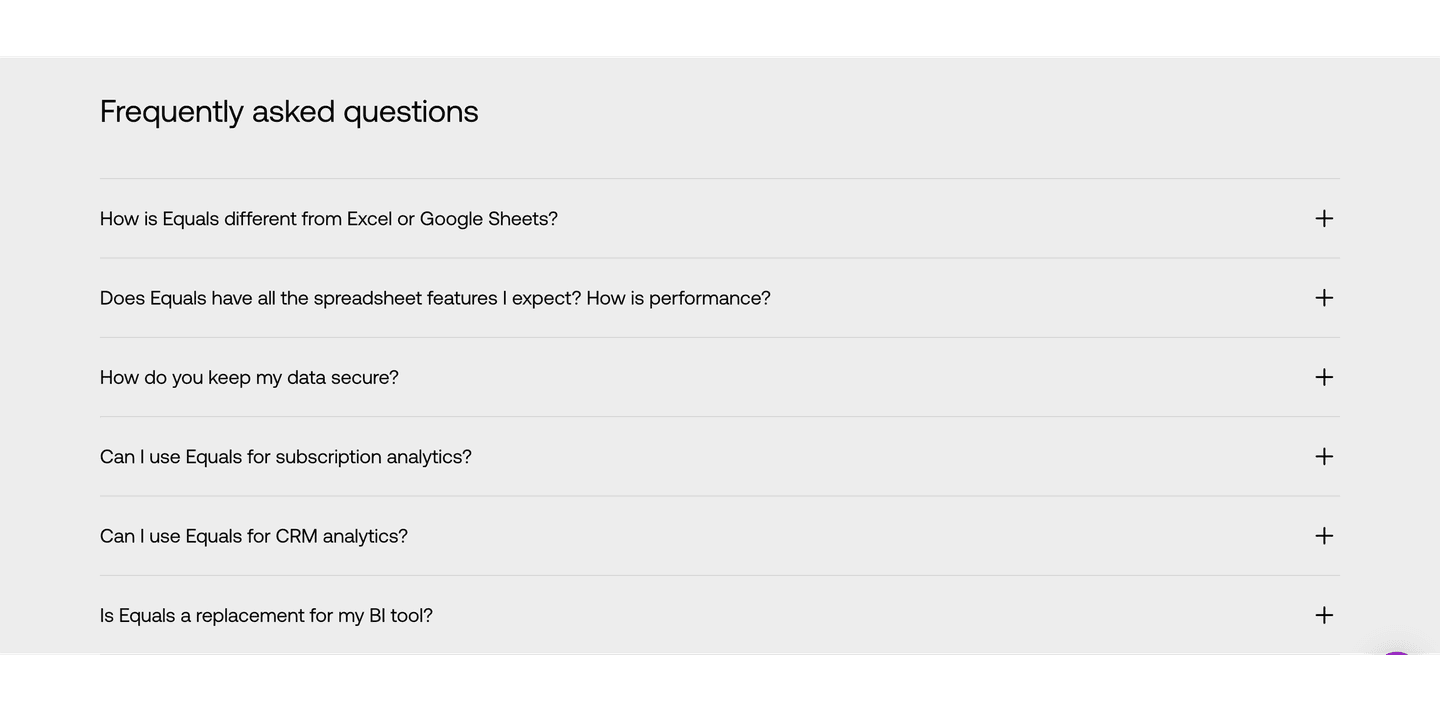 Equals Faq