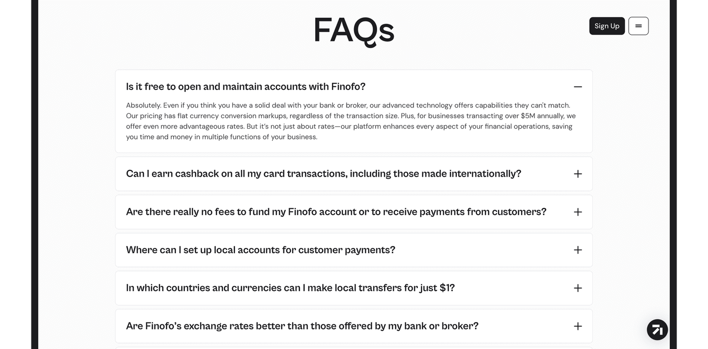 Finofo Faq