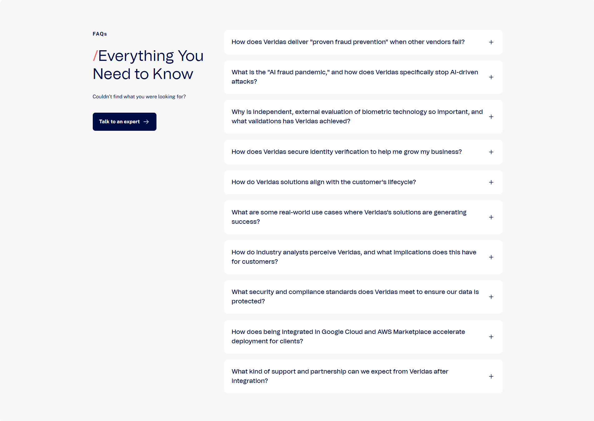 Veridas Faq