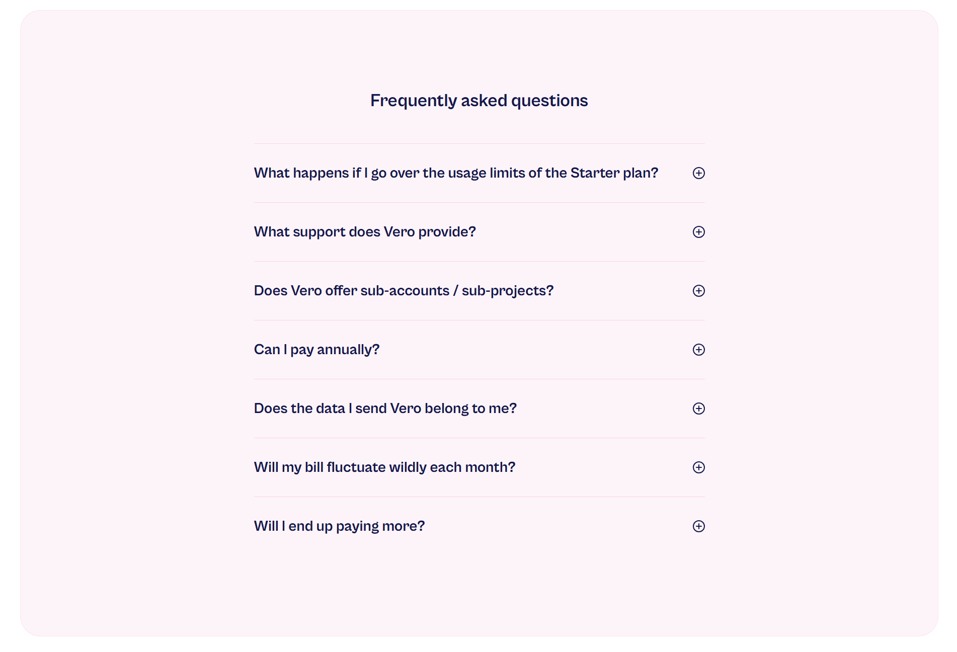 Vero Faq
