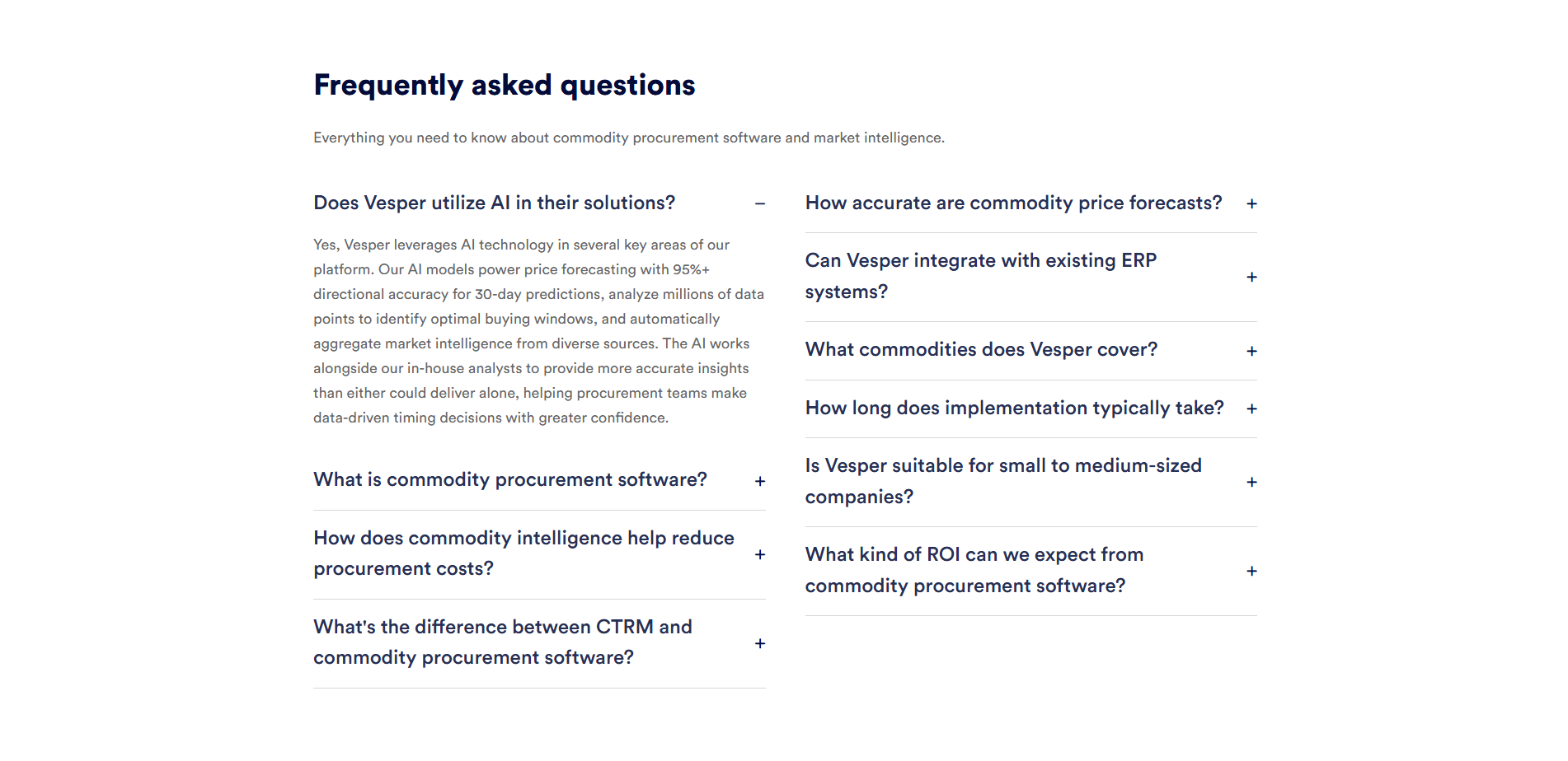 Vesper Faq