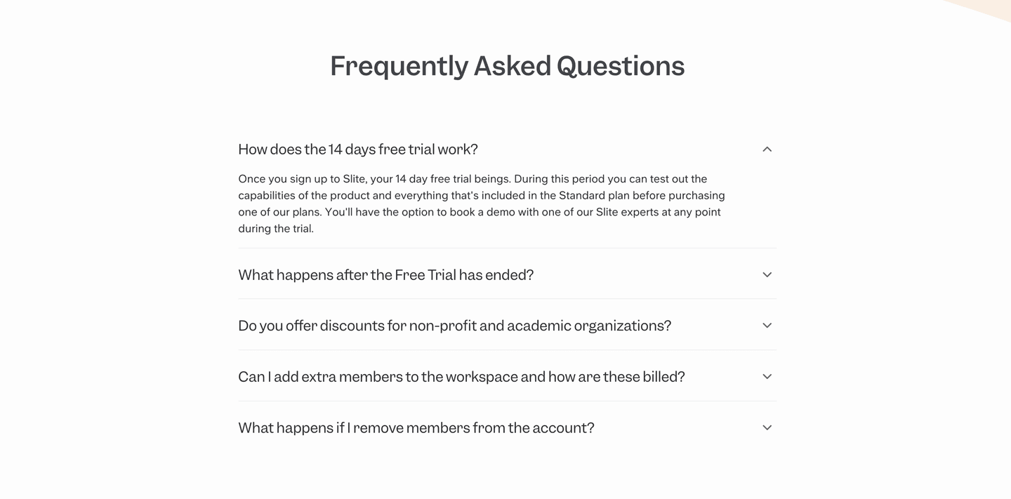 Slite Faq