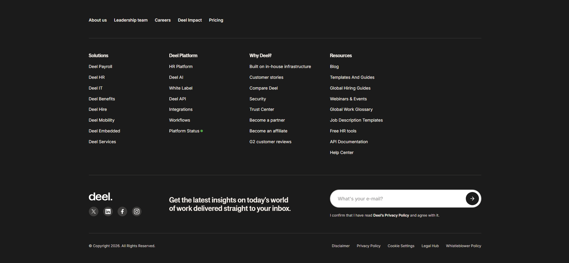 Deel Footer