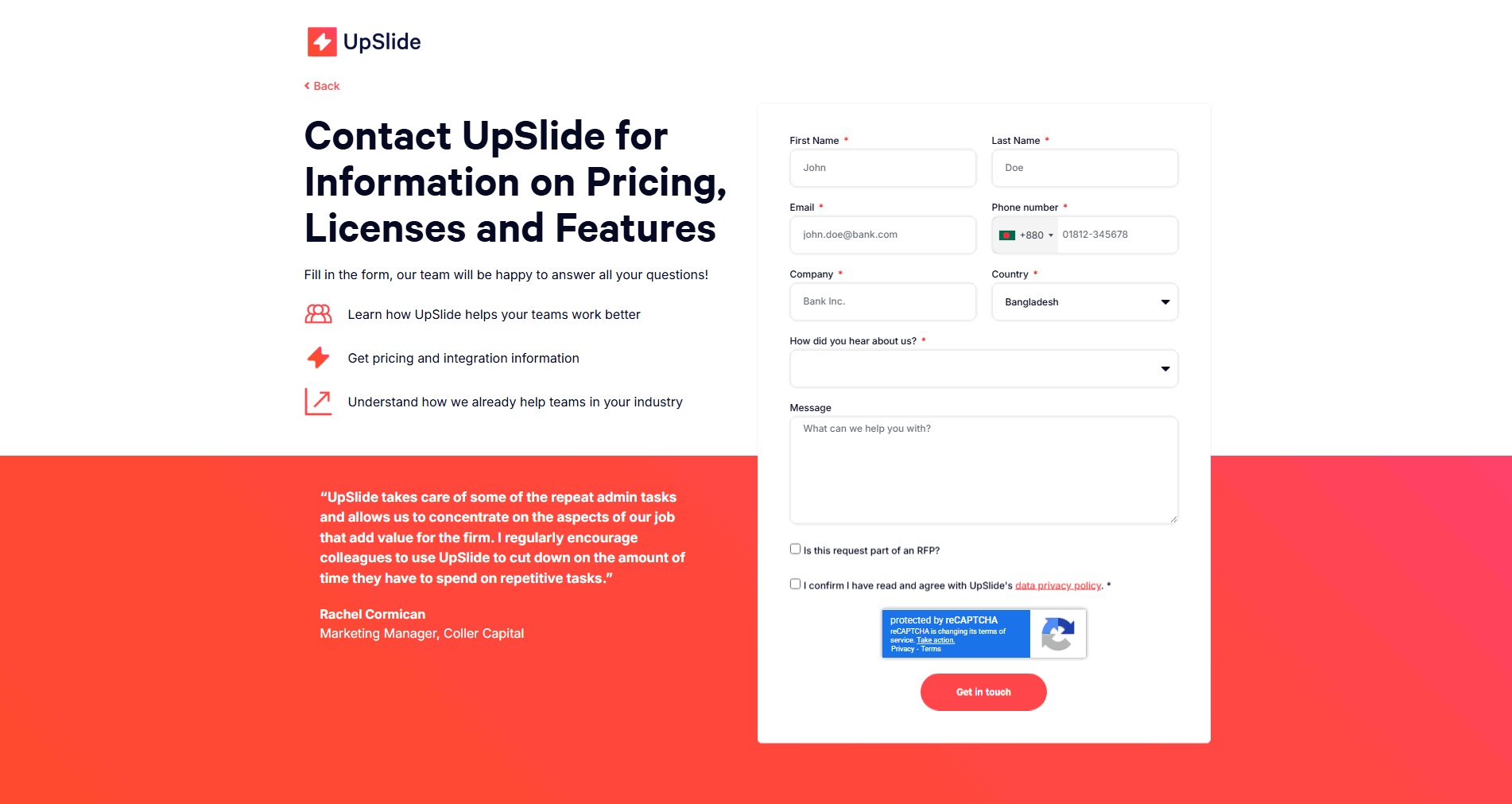 UpSlide Contact
