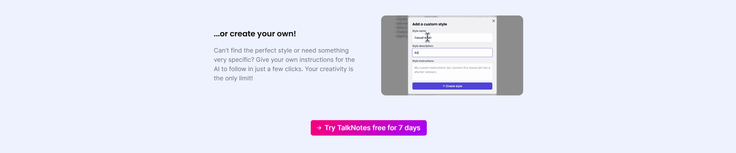 Talknotes Cta