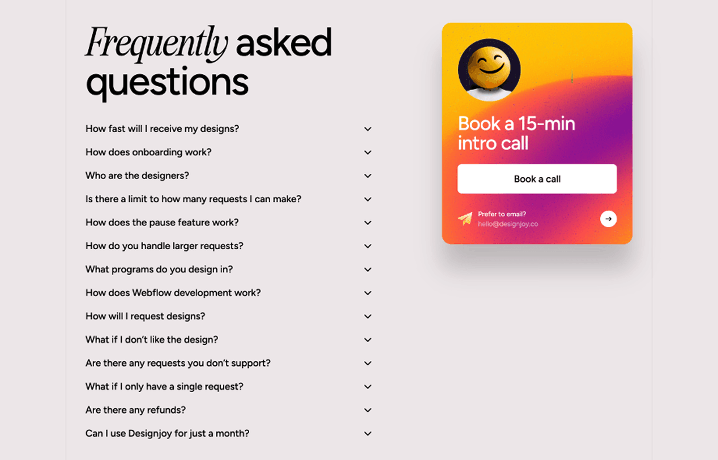 Designjoy Faq