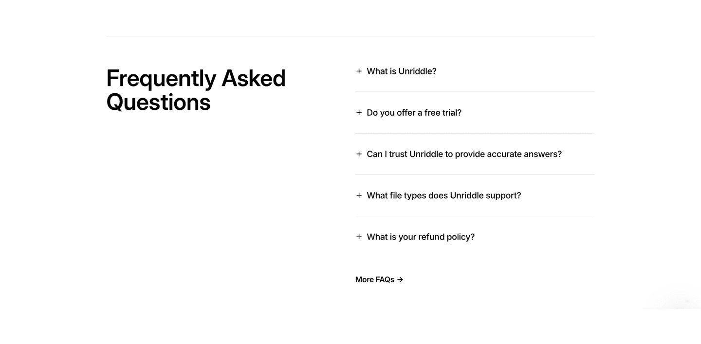 Unriddle Faq