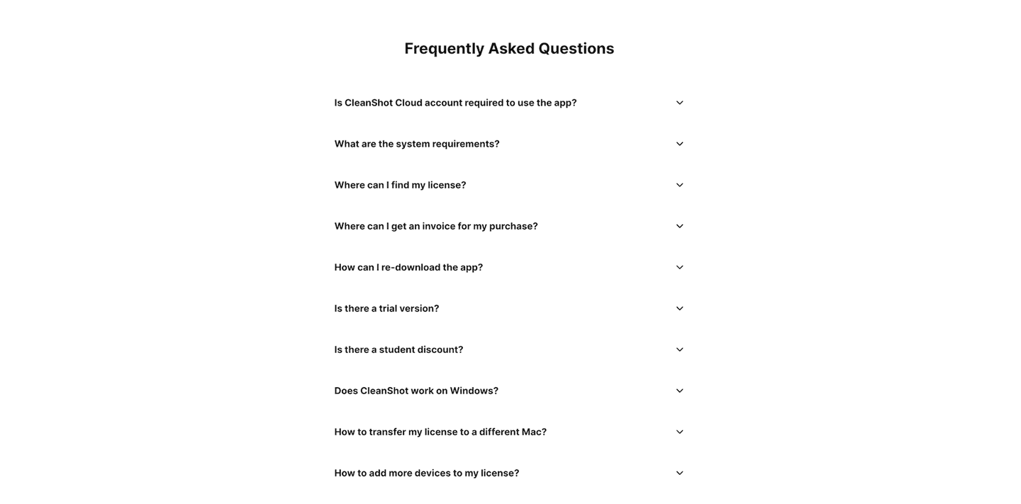 CleanShot Faq