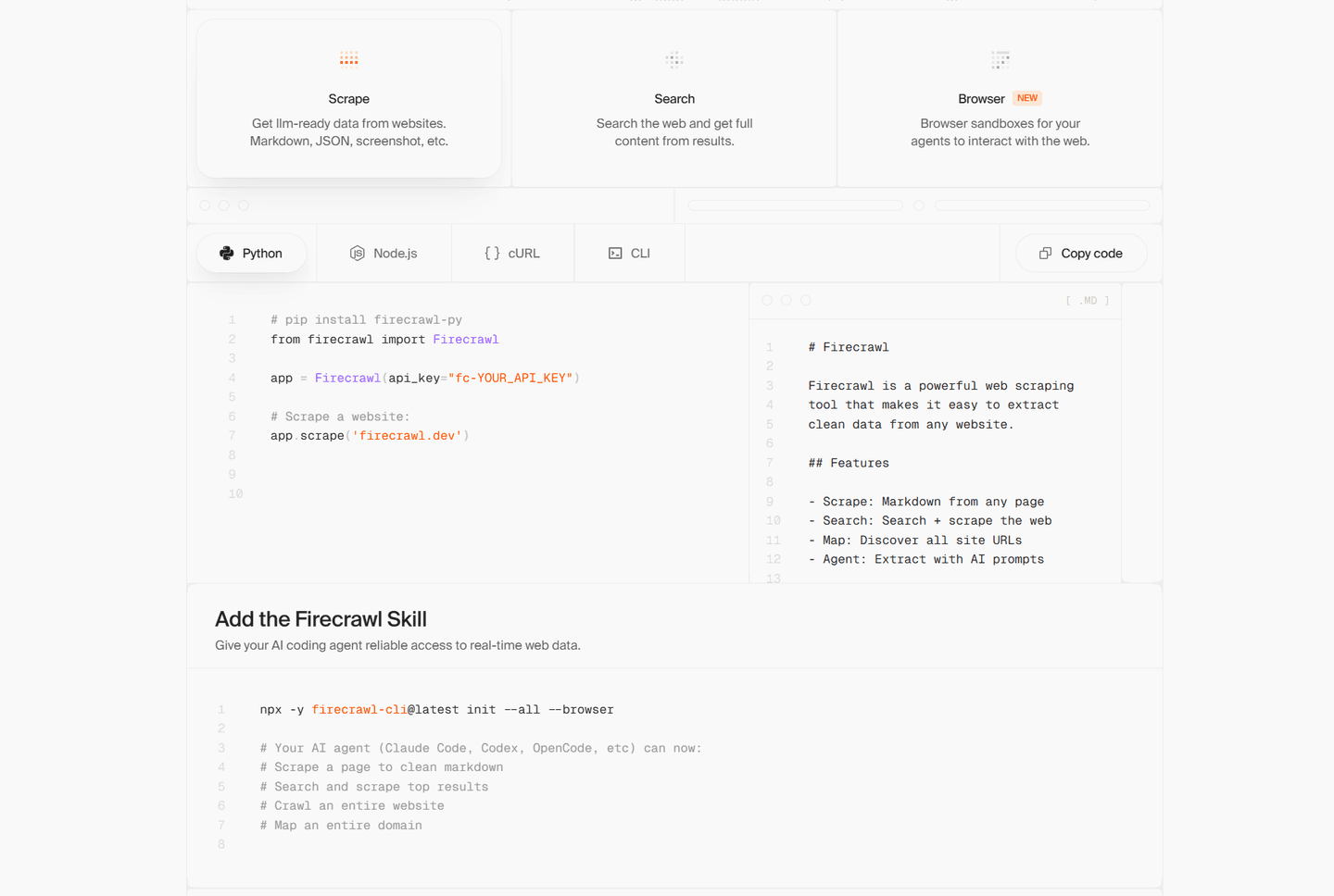 Firecrawl Features