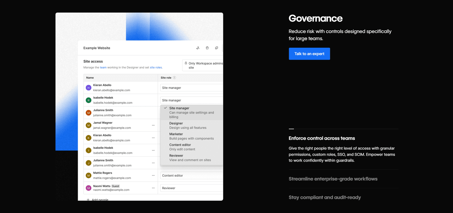Webflow Features