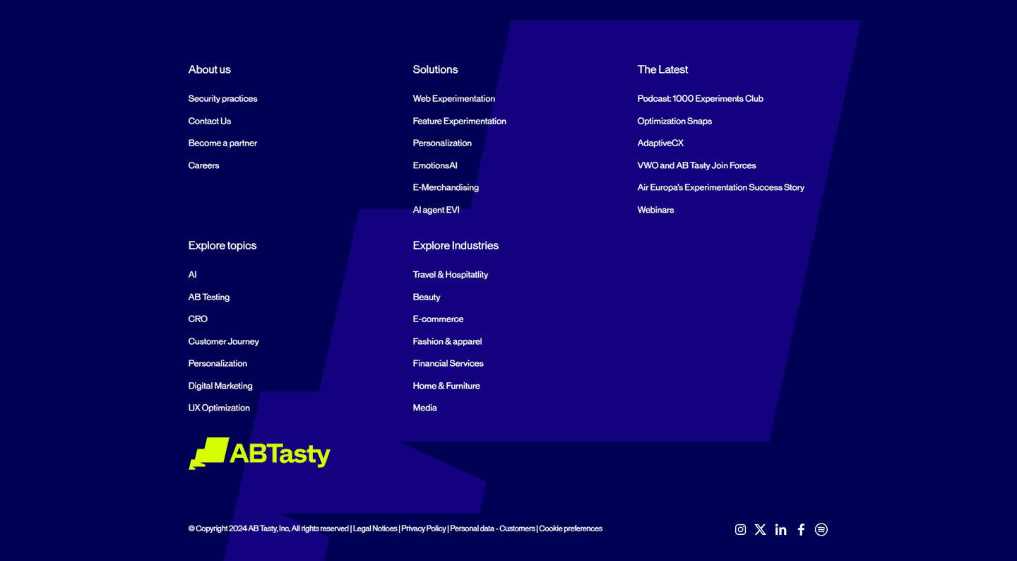AB Tasty Footer