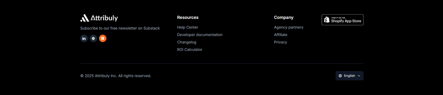 Attribuly Footer