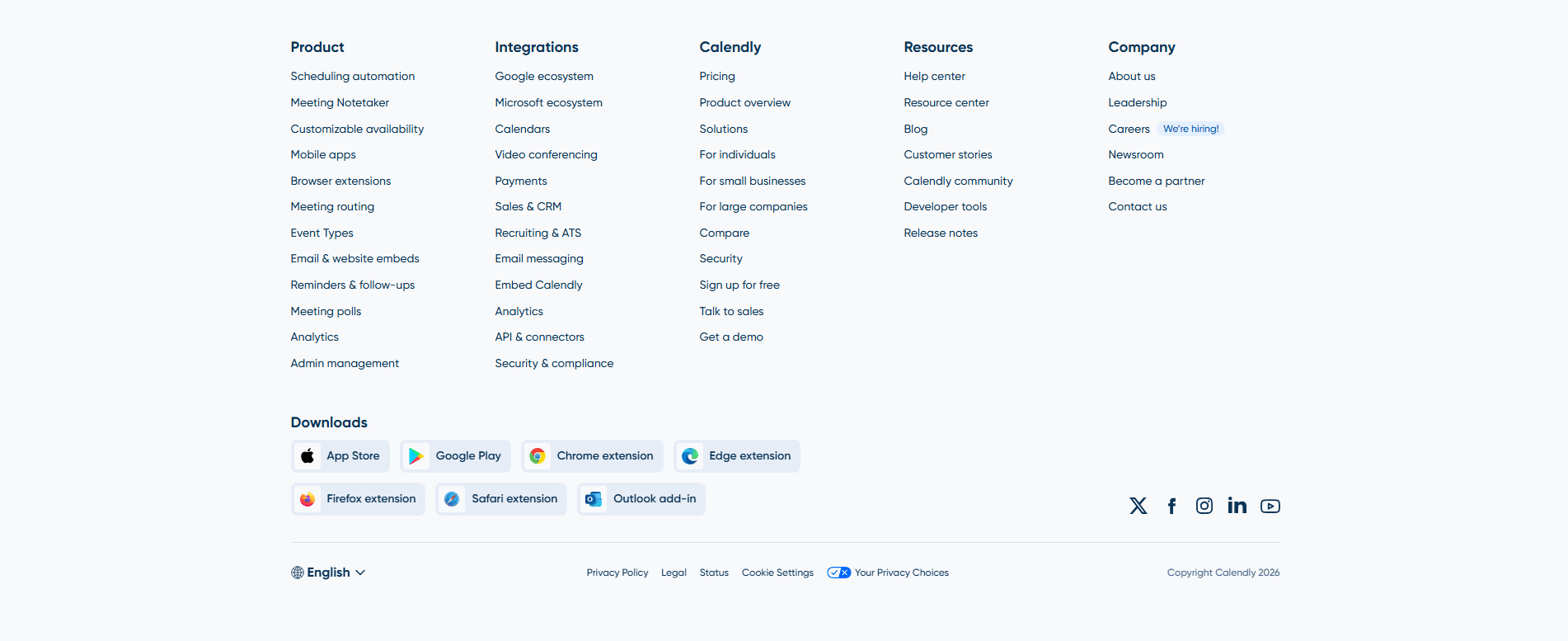Calendly Footer