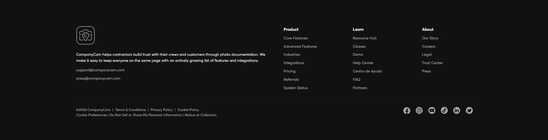 CompanyCam Footer