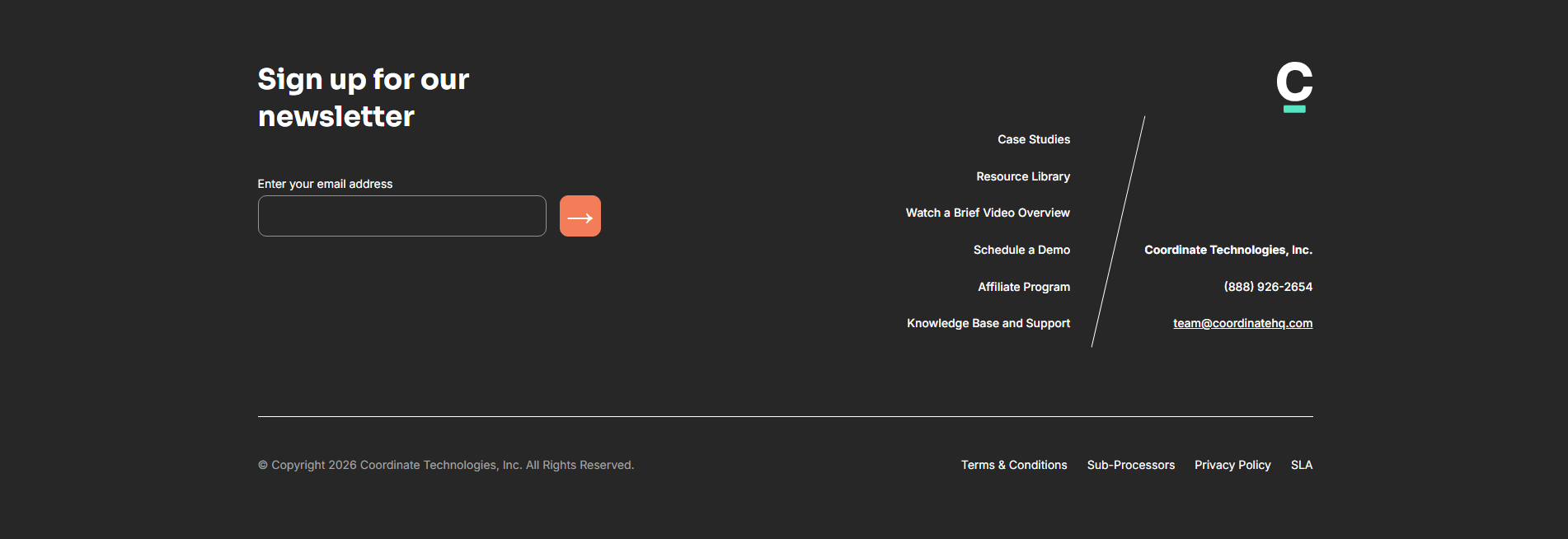 Coordinate Footer