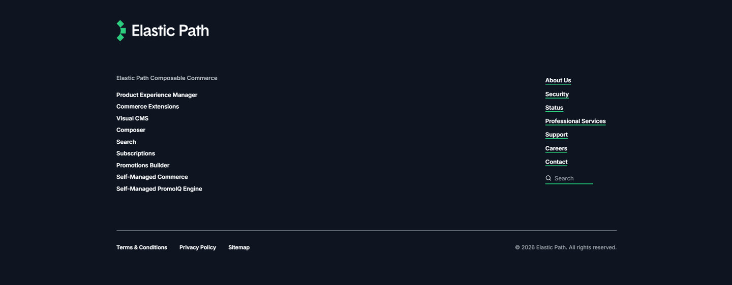 Elastic Path Footer