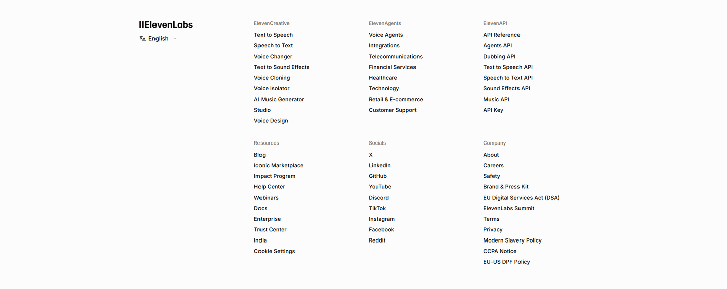 ElevenLabs Footer