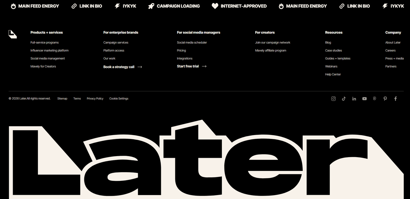 Later Footer