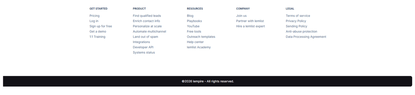 Lemlist Footer