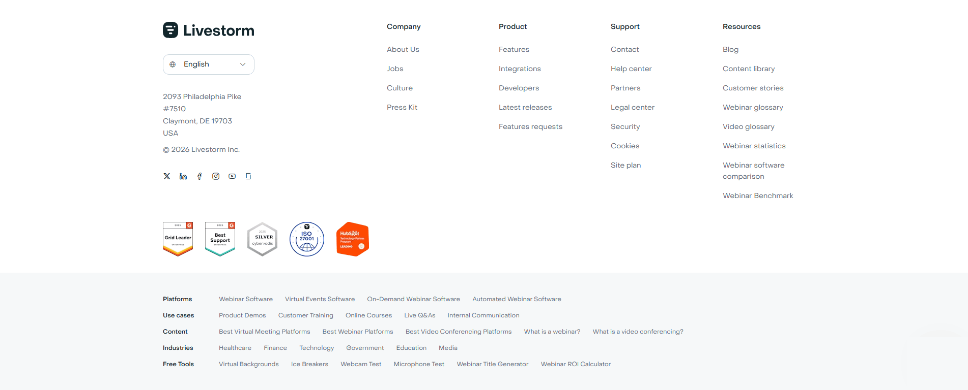 Livestorm Footer