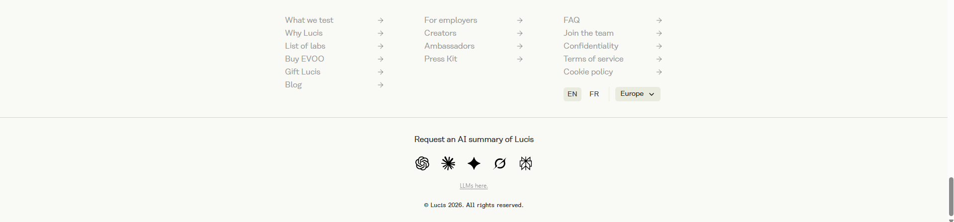 Lucis Footer