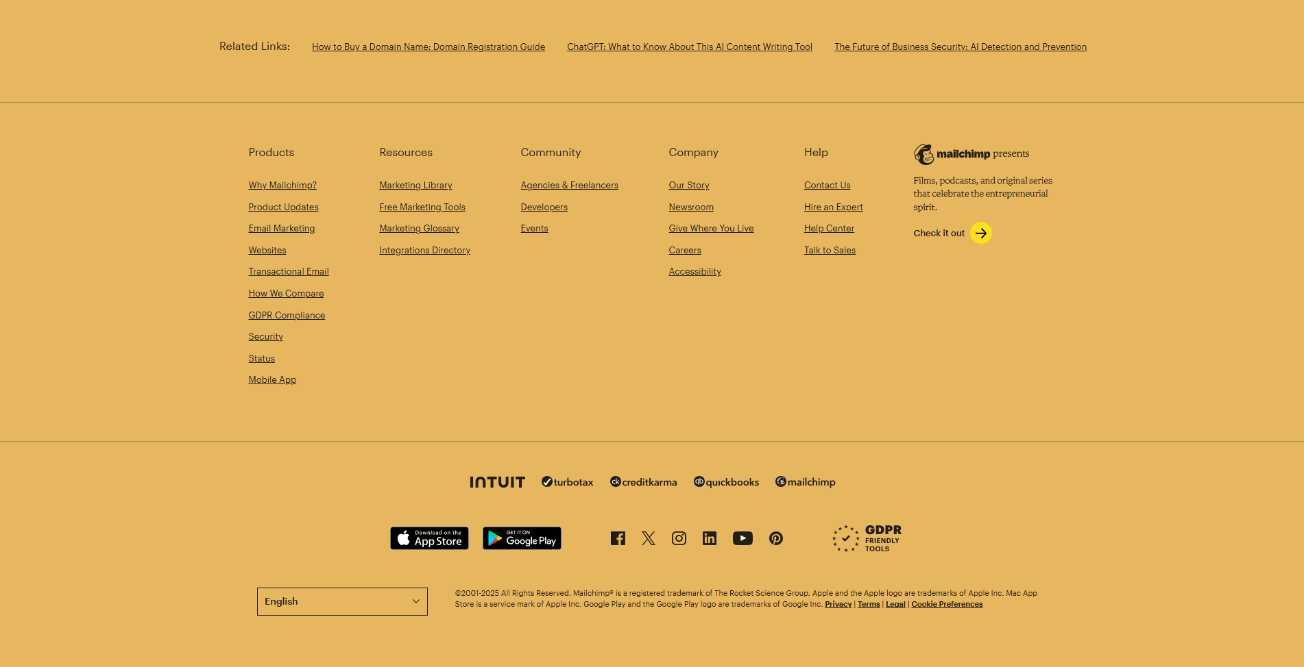 Mailchimp Footer