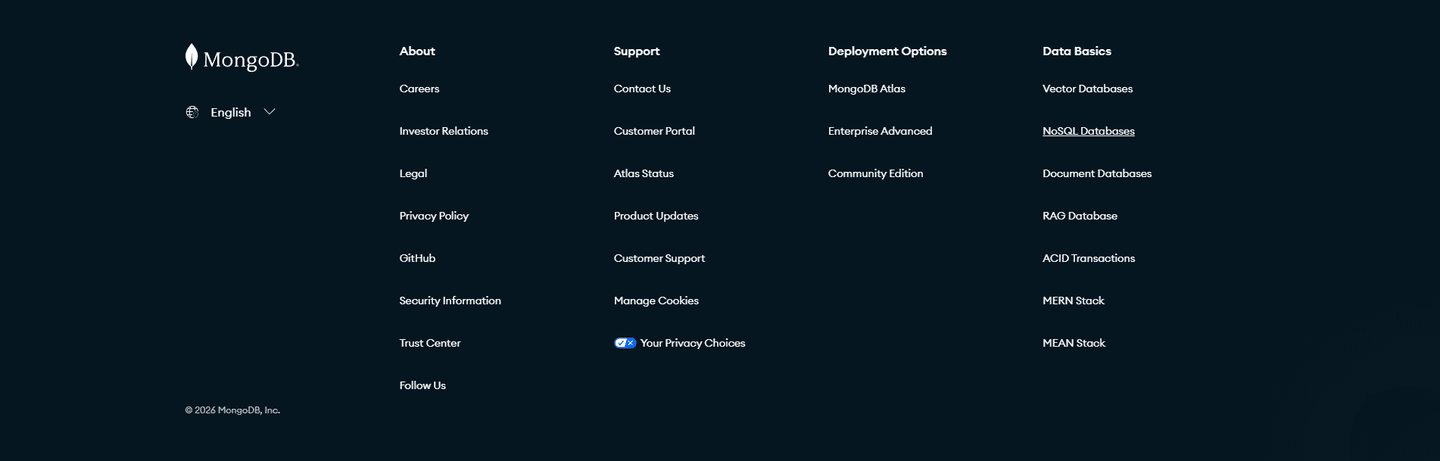 MongoDB Footer