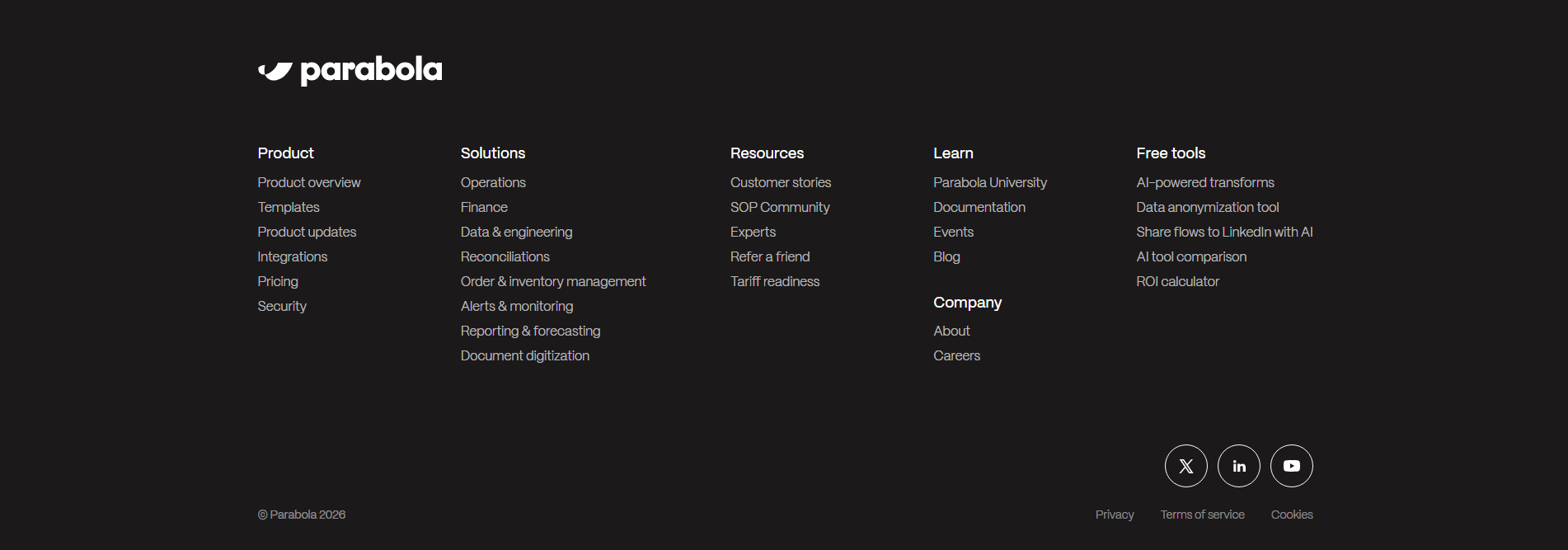 Parabola Footer