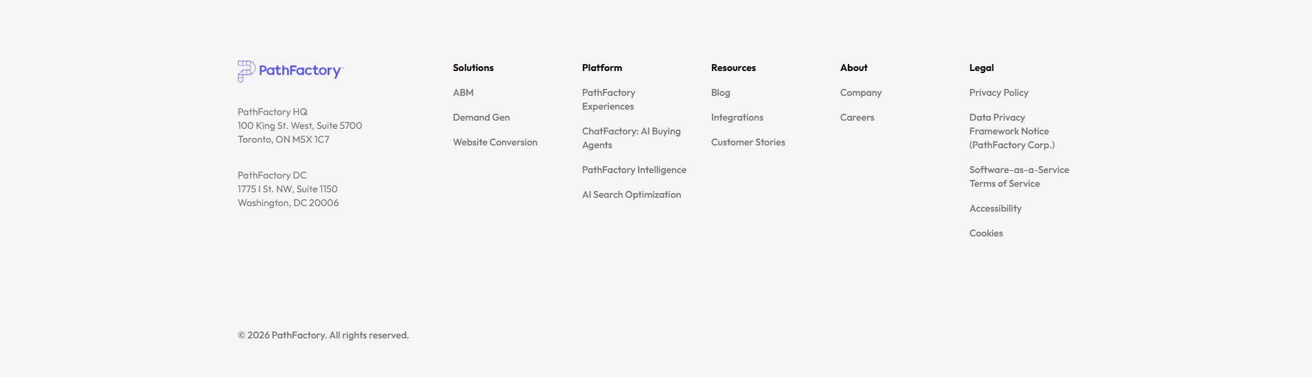 PathFactory Footer