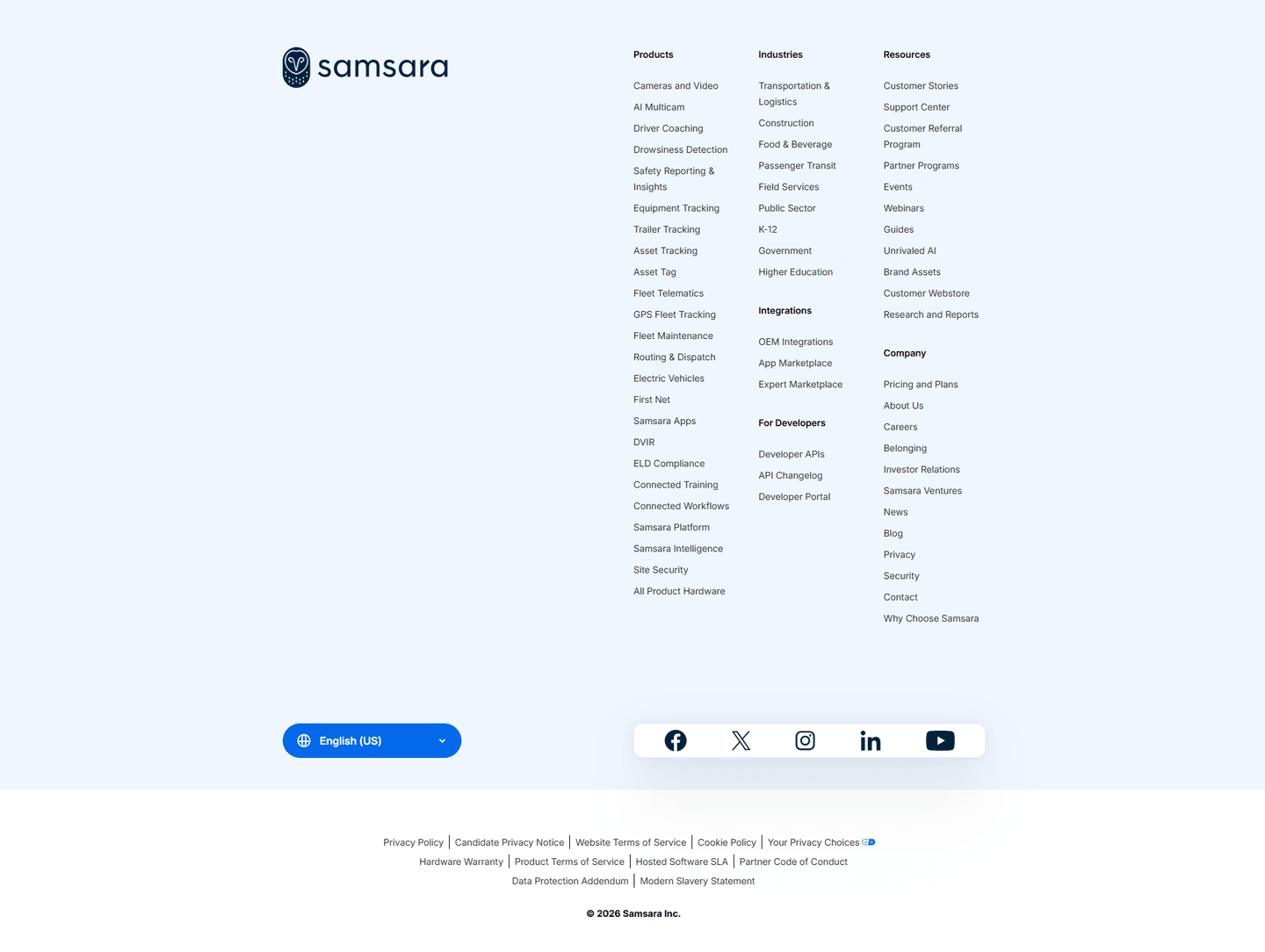 Samsara Footer