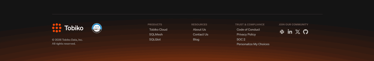 Tobiko Cloud Footer