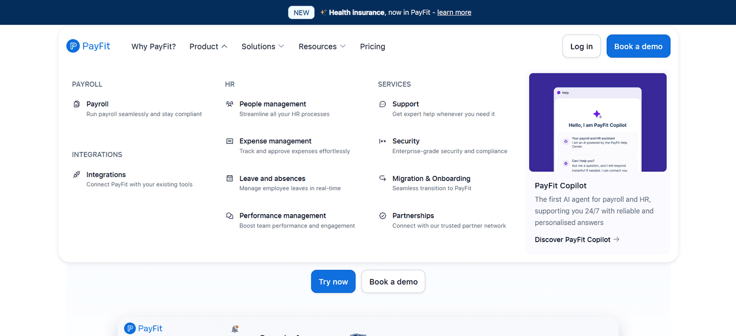 PayFit Navbar