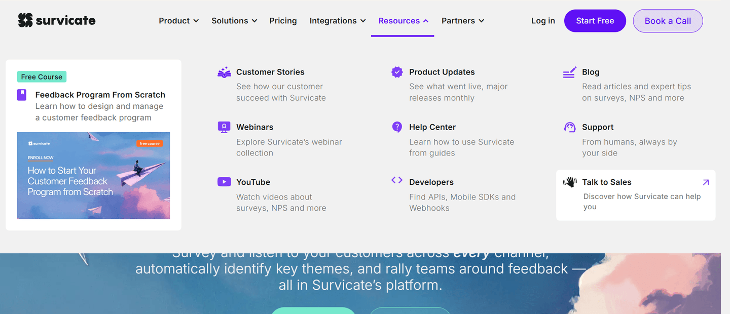Survicate Navbar