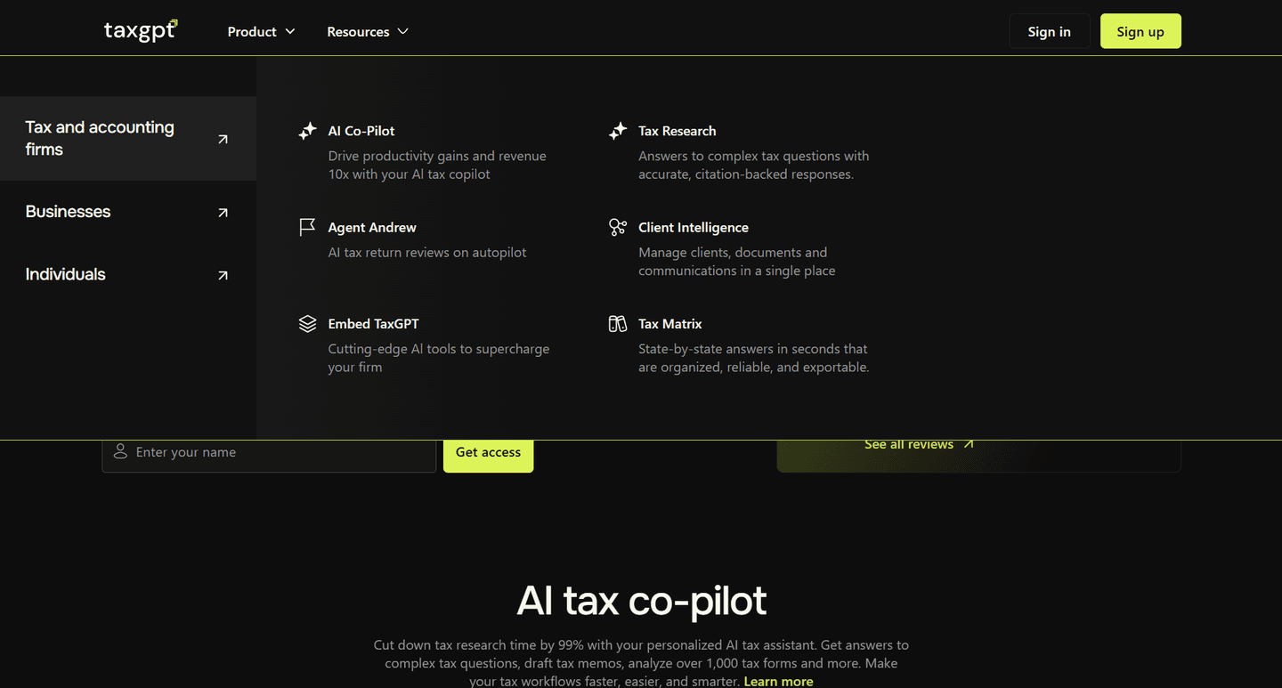 TaxGPT Navbar