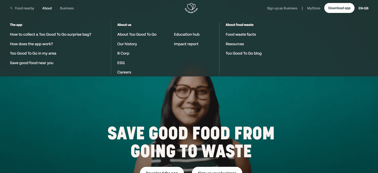 Too Good To Go Navbar