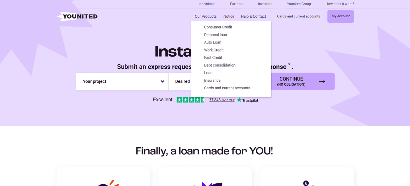 Younited Credit Navbar