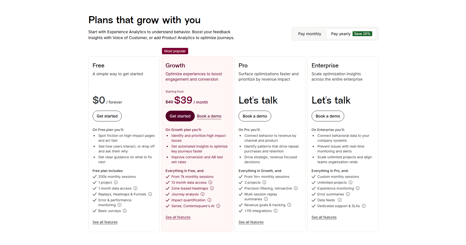 Contentsquare Pricing