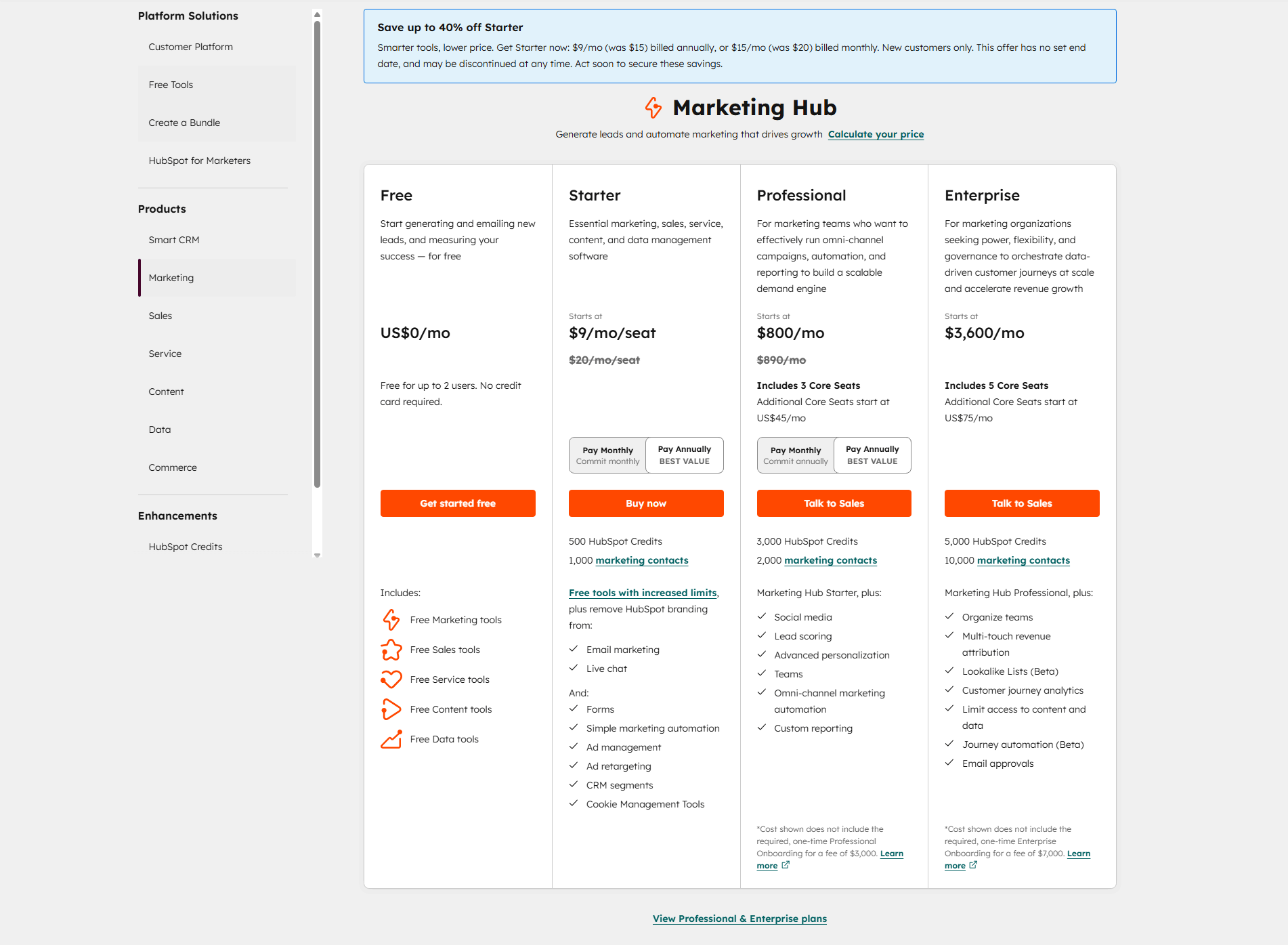 HubSpot Pricing