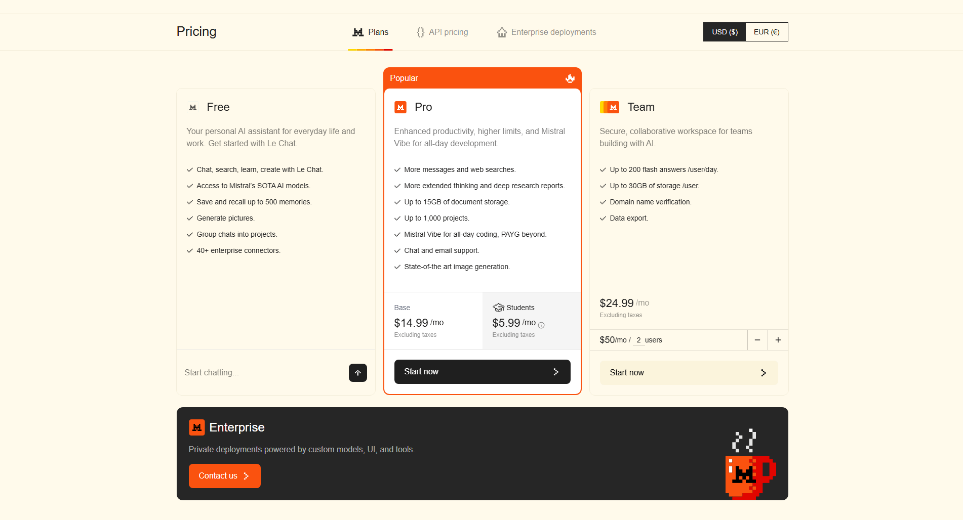 Mistral AI Pricing
