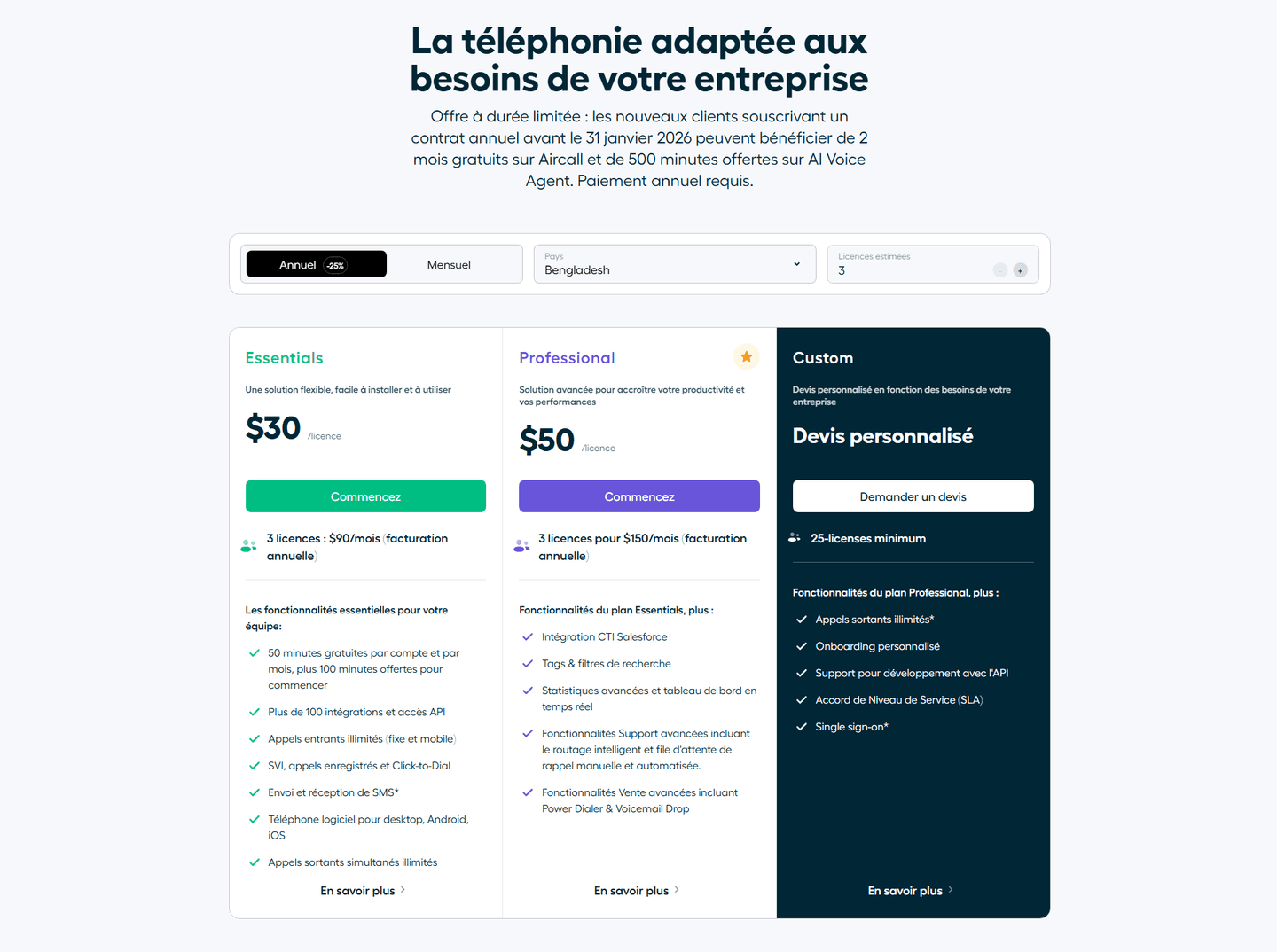 Aircall Pricing