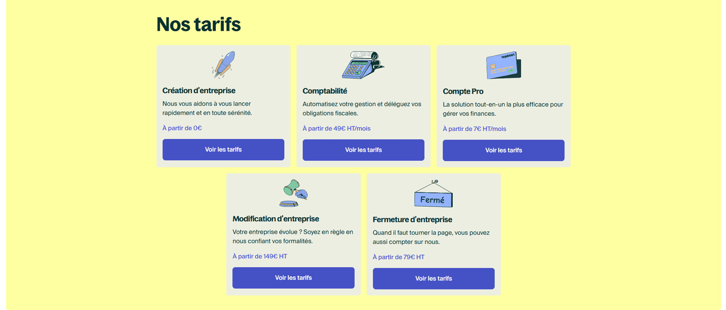 Legalstart Pricing