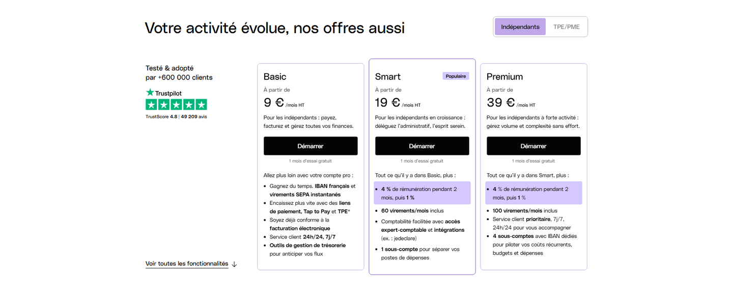 Qonto Pricing