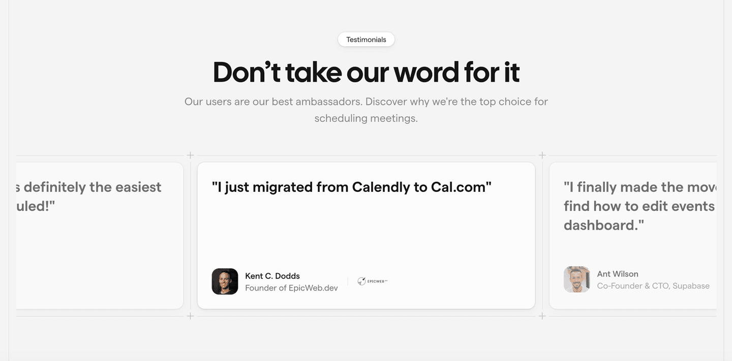 Cal.com Testimonial