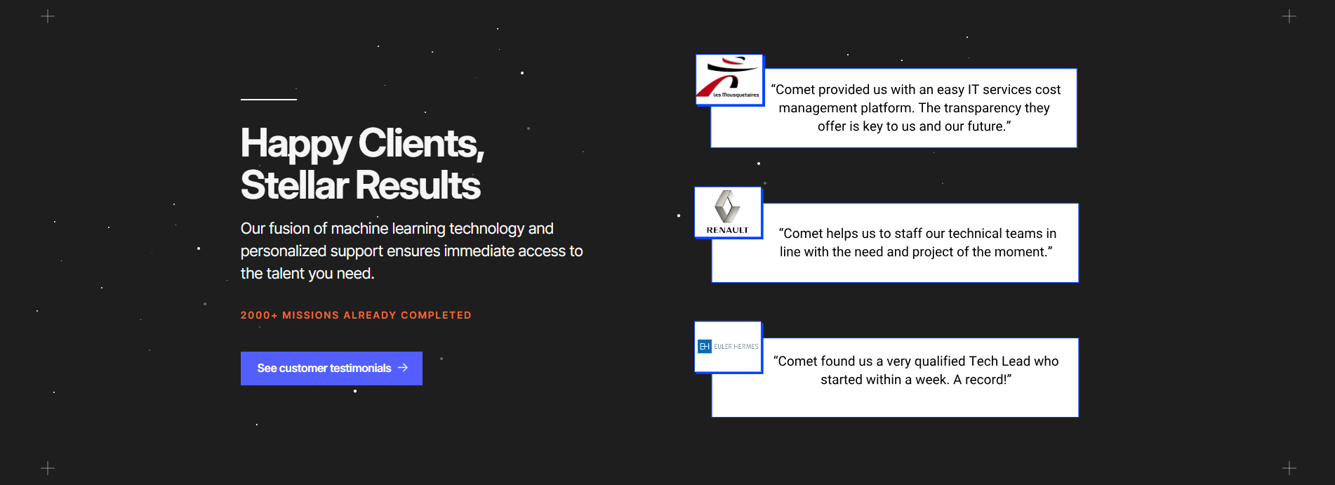Comet Testimonial