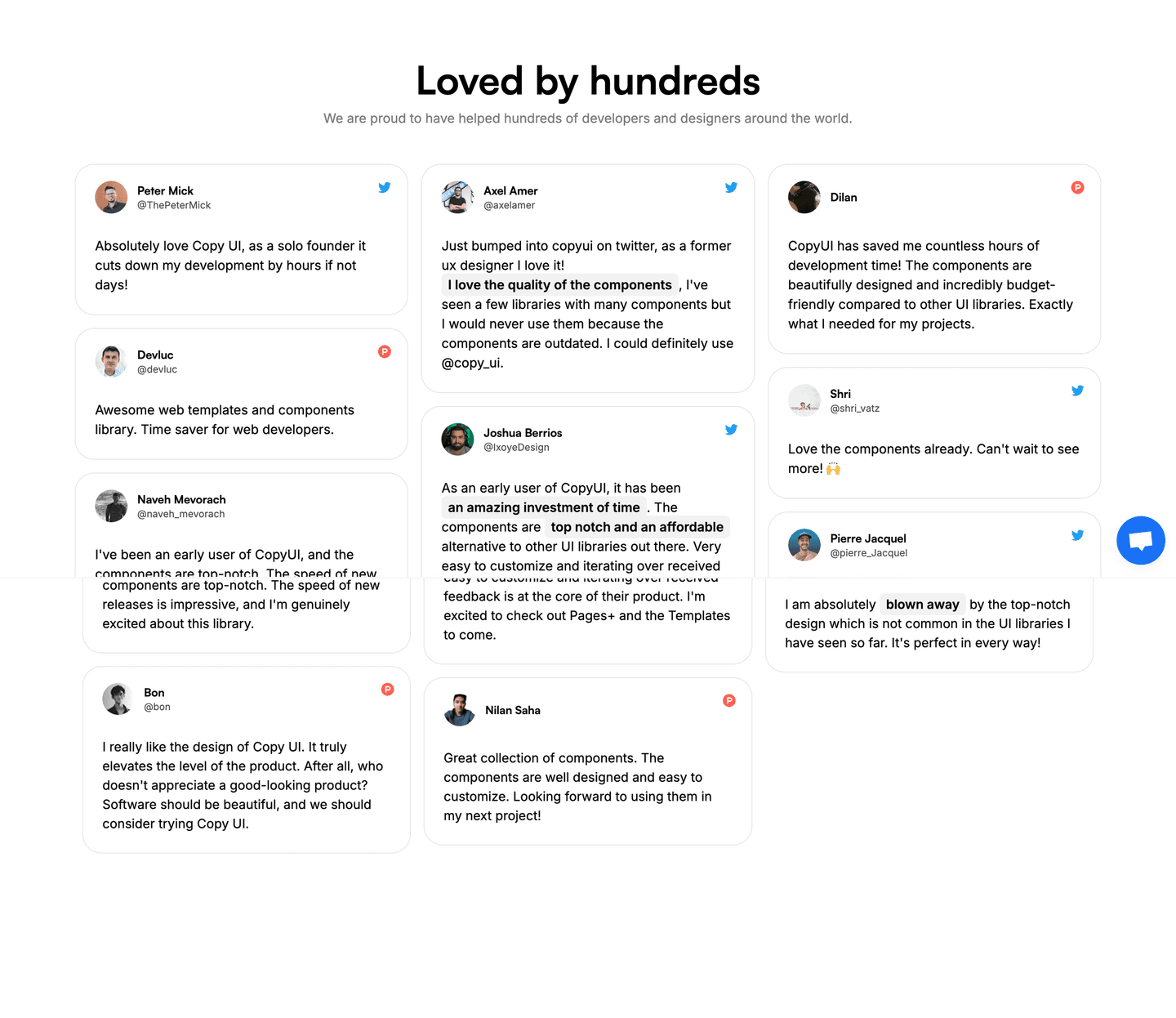 CopyUI Testimonial