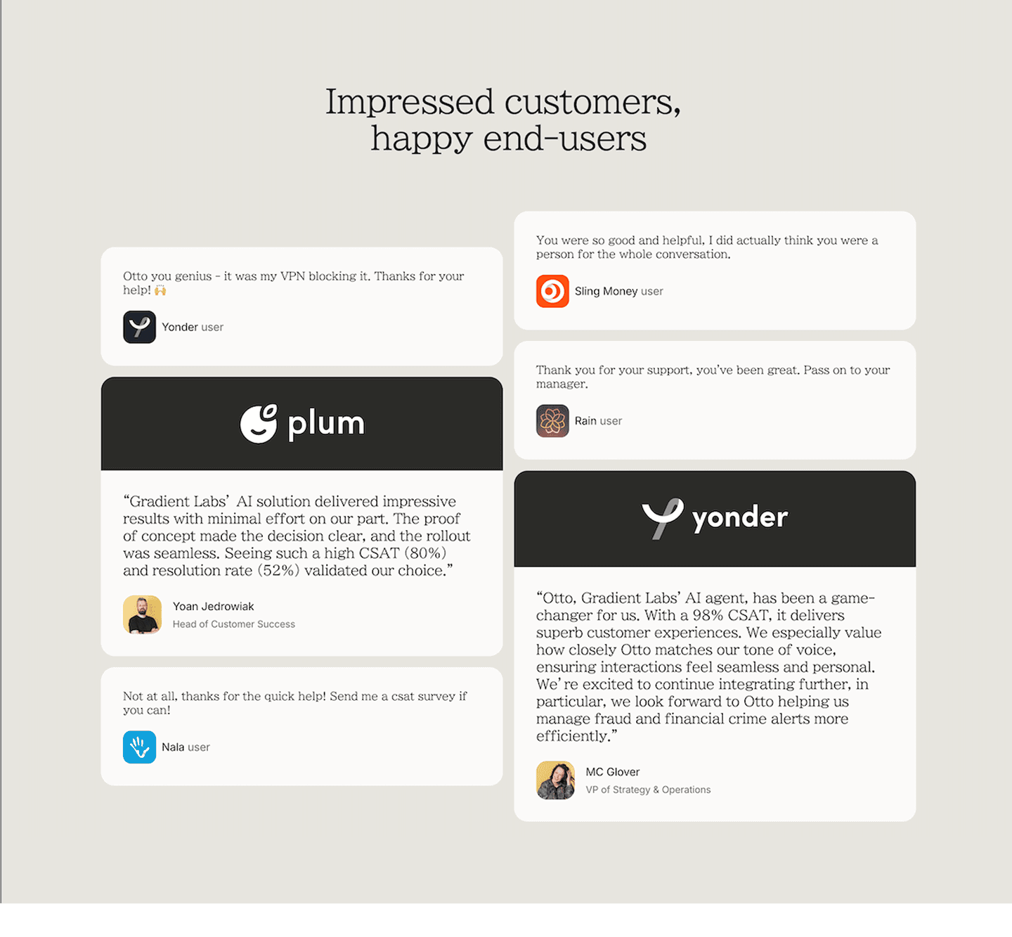 Gradient Labs Testimonial